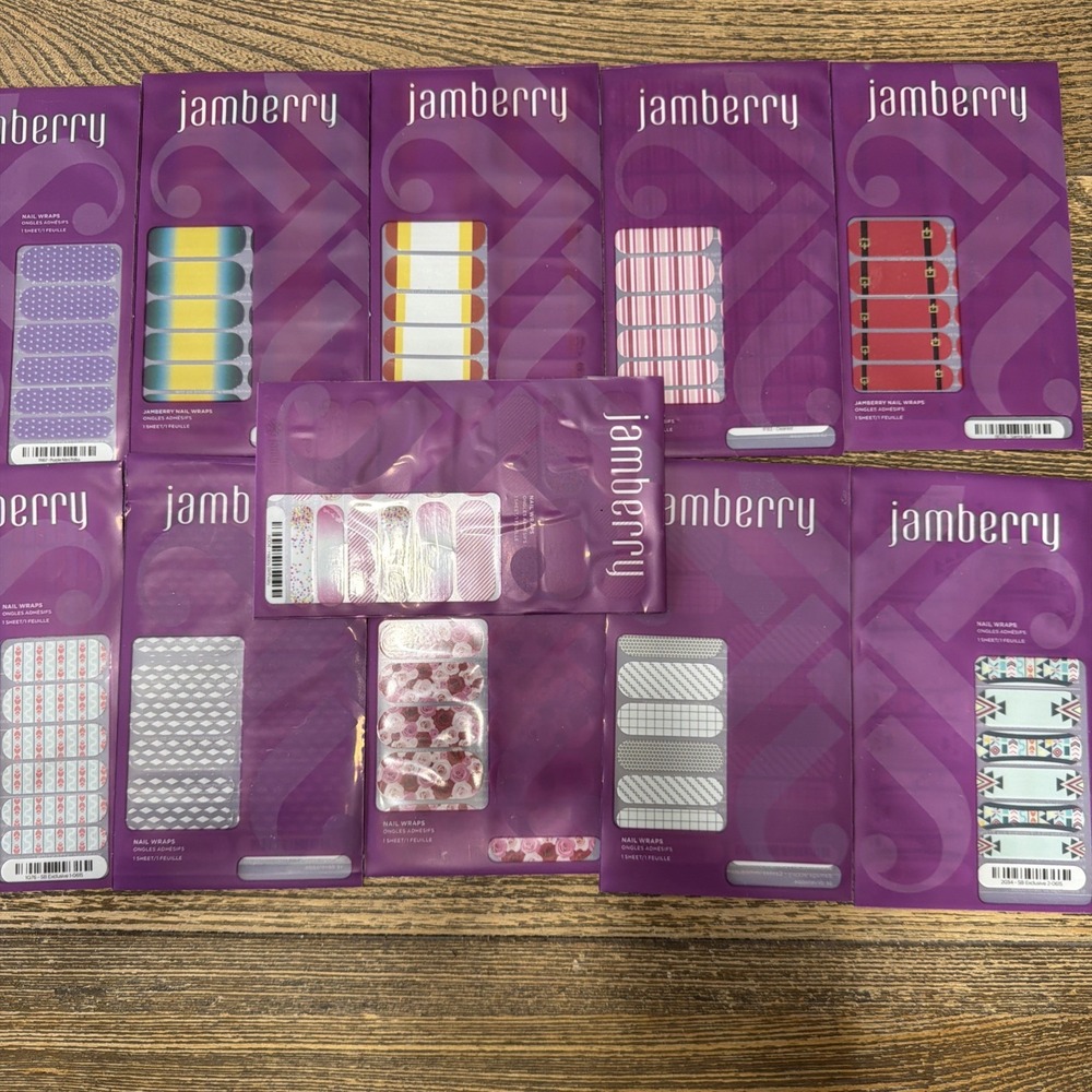 Jamberry Nail Wraps Manicure Lot 11 Full Sheets Floral Polka Dot Christmas